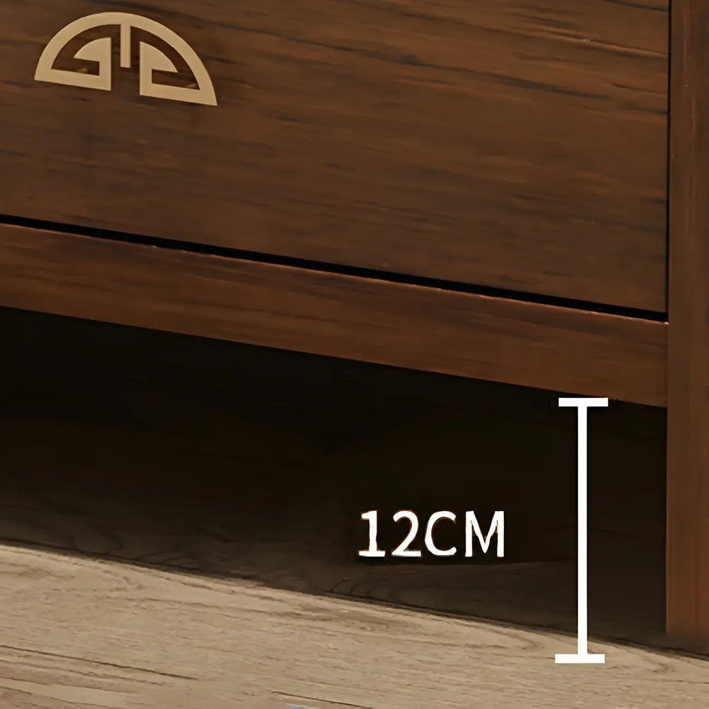 Commode double traditionnelle en bois brun avec tiroirs à fermeture douce