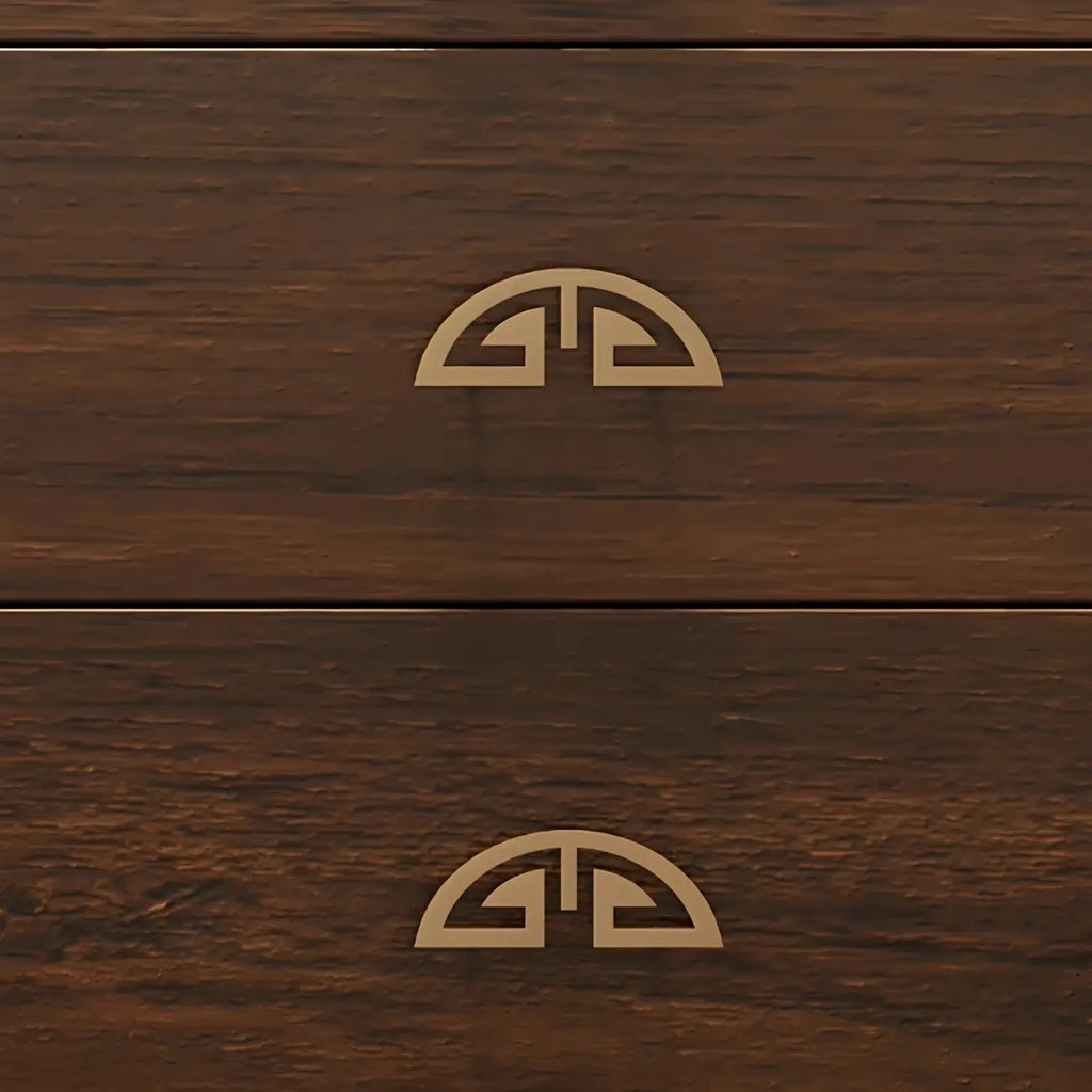 Commode double traditionnelle en bois brun avec tiroirs à fermeture douce
