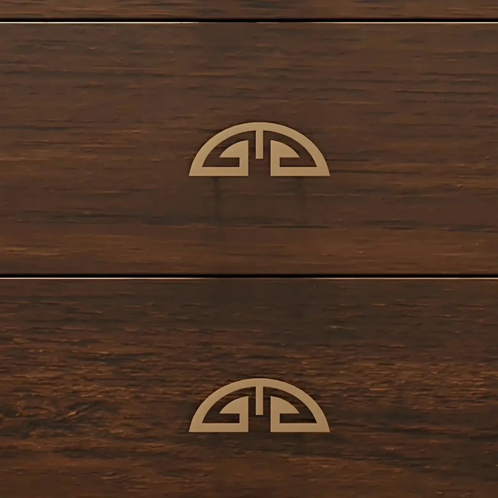 Commode double traditionnelle en bois brun avec tiroirs à fermeture douce