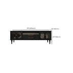 Meuble TV moderne en bois noir, porte vitrée et étagère ouverte (79 cm)