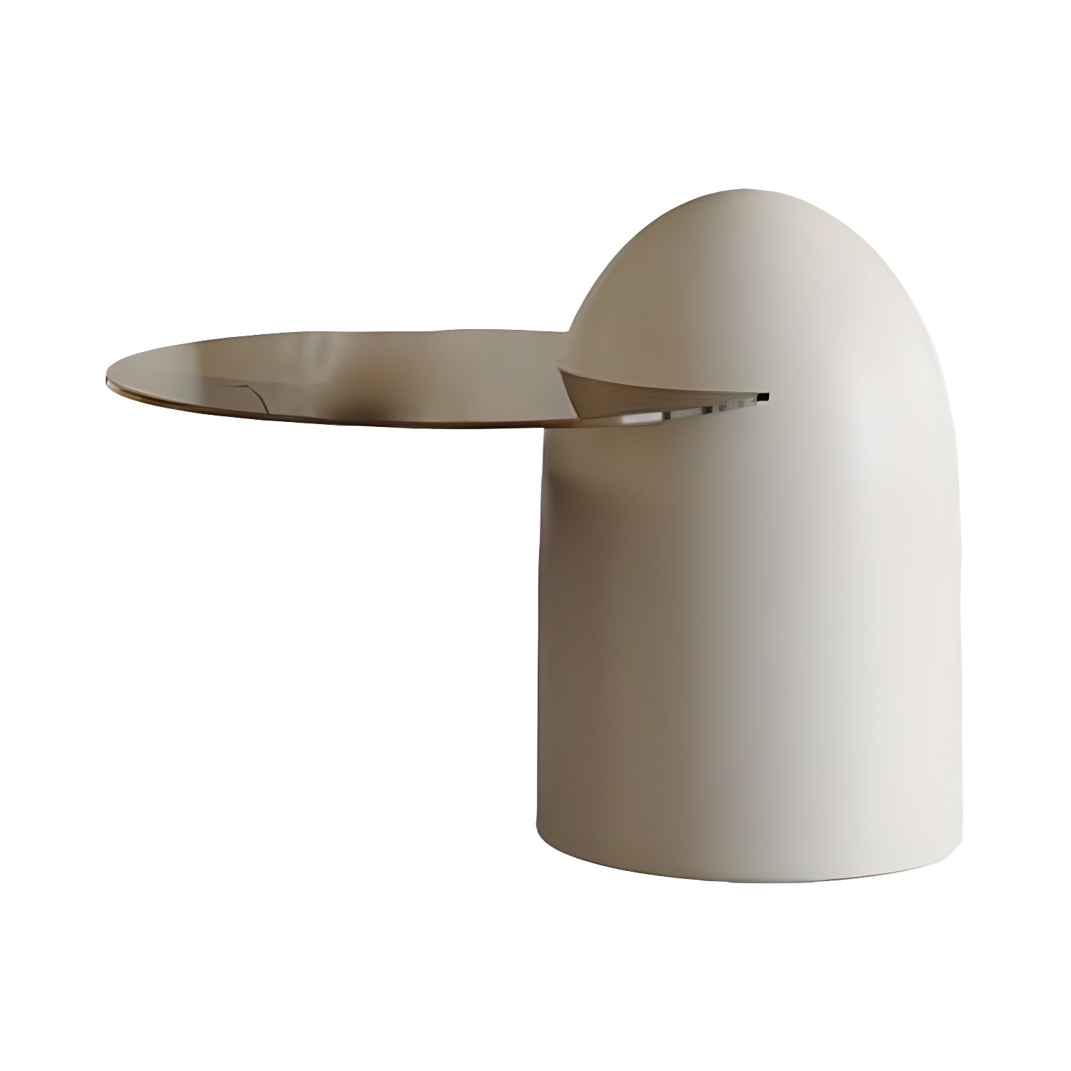 Table basse ronde en bois avec piètement en métal marron