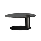 Table basse ronde en bois avec piètement en métal marron