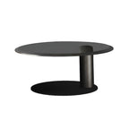 Table basse ronde en bois avec piètement en métal marron