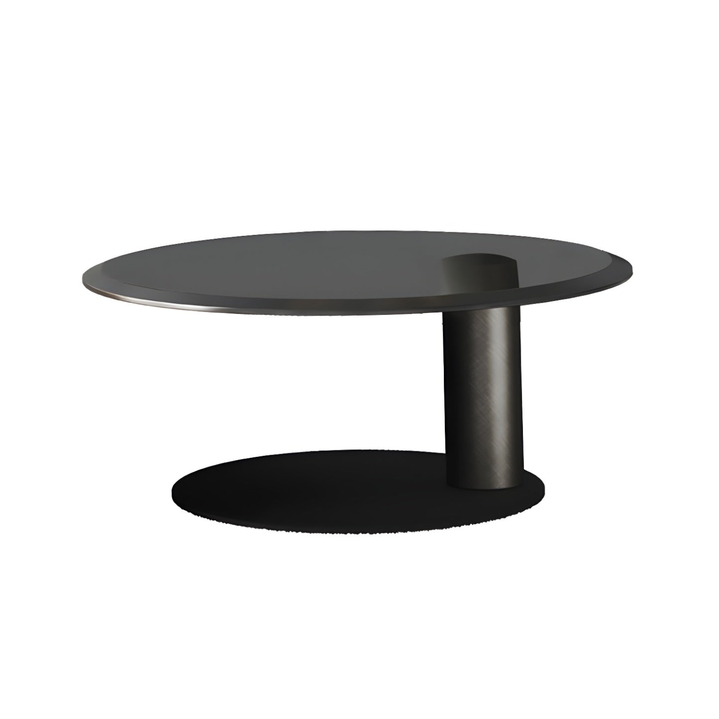 Table basse ronde en bois avec piètement en métal marron