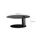 Table basse ronde en bois avec piètement en métal marron