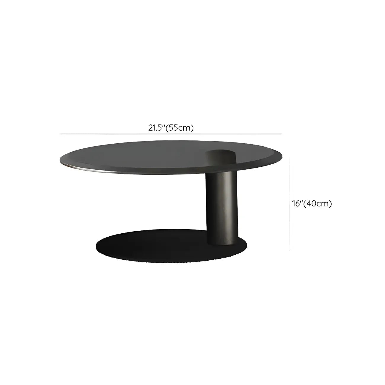 Table basse ronde en bois avec piètement en métal marron