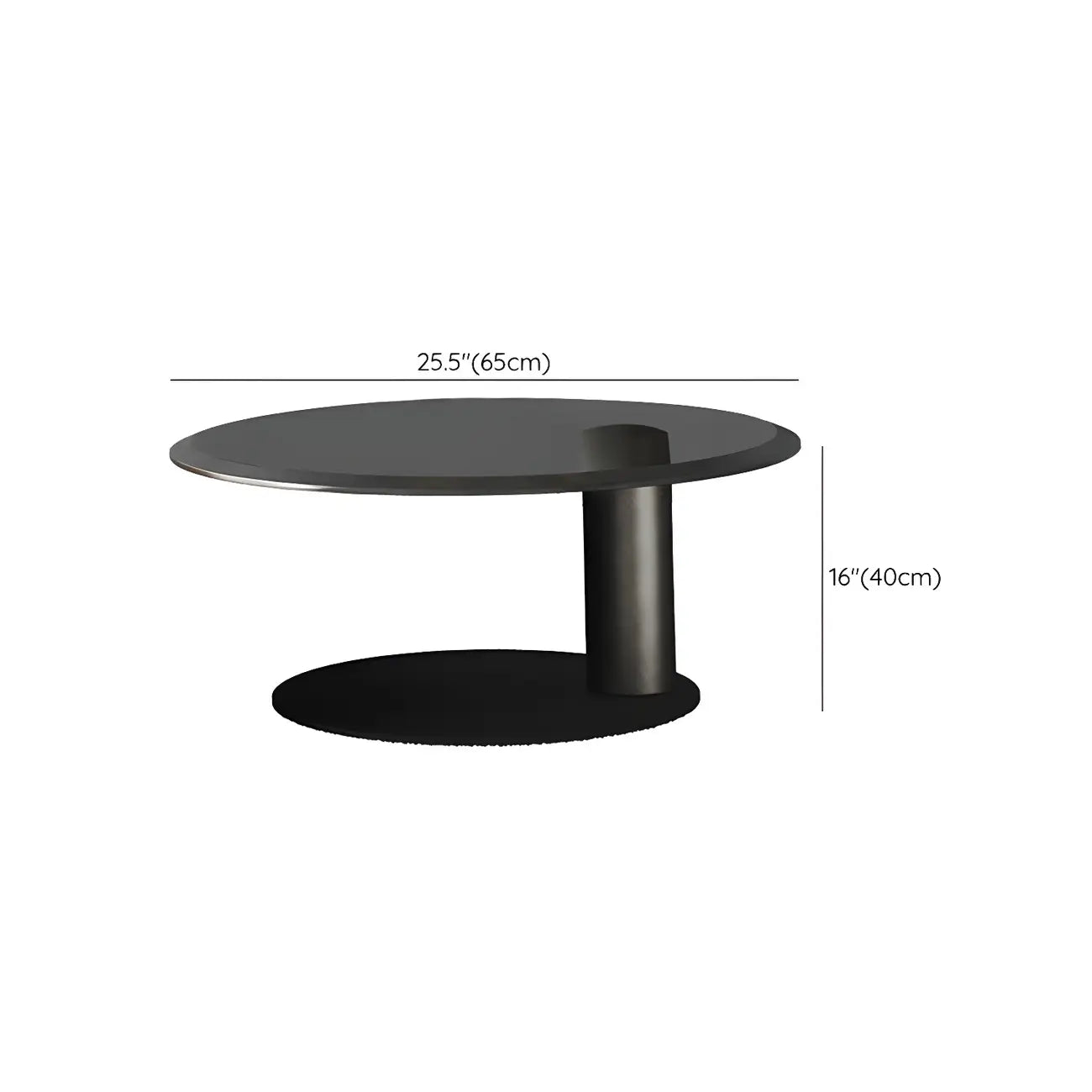 Table basse ronde en bois avec piètement en métal marron