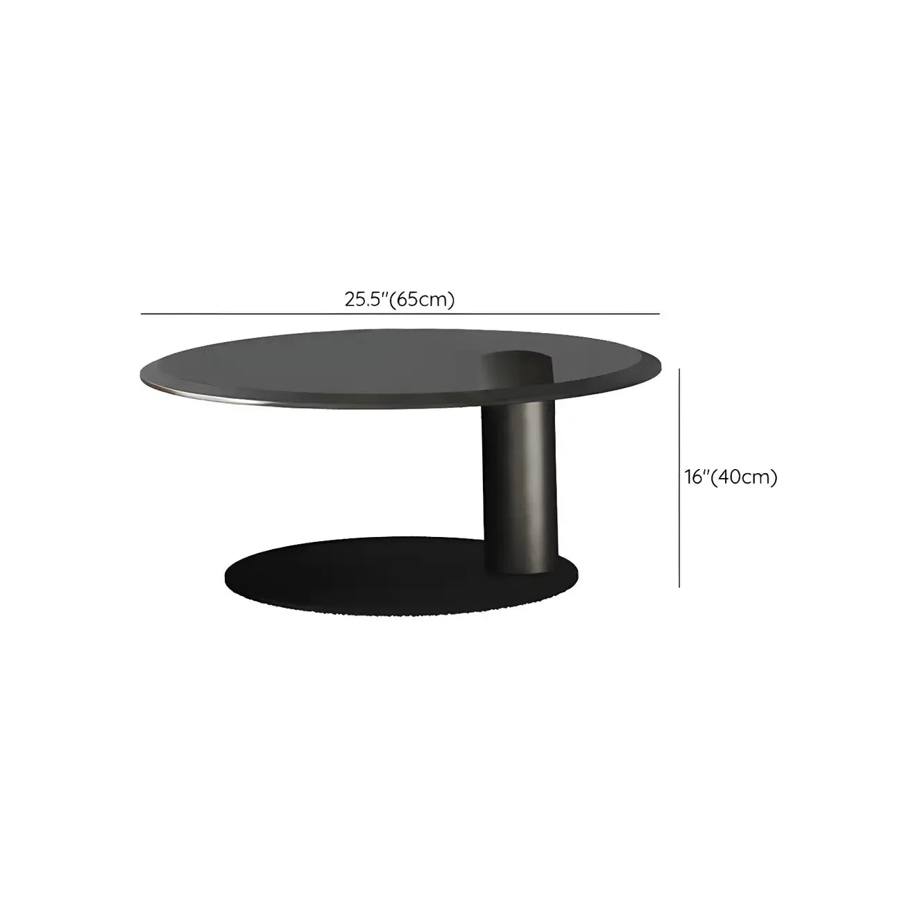 Table basse ronde en bois avec piètement en métal marron