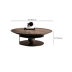 Table basse ronde en bois avec piètement en métal marron