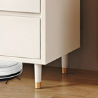 Élégante commode double en bois blanc avec placards et tiroirs