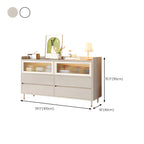 Élégante commode double en bois blanc avec placards et tiroirs