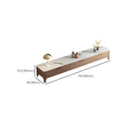 Meuble TV avec tiroirs et plateau en pierre marron de 71 pouces, avec gestion des câbles