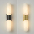 Applique murale moderne cylindrique en marbre avec éclairage LED orientable pour chambre