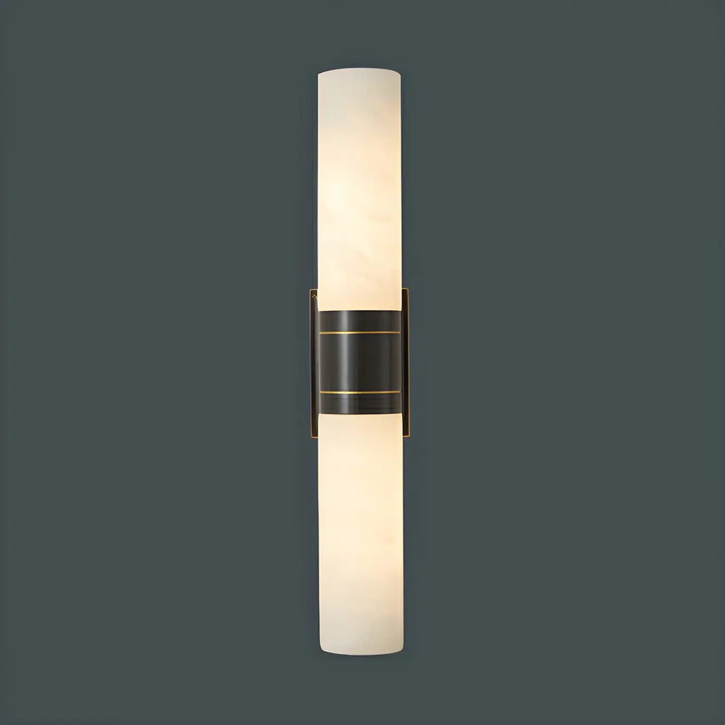 Applique murale moderne cylindrique en marbre avec éclairage LED orientable pour chambre