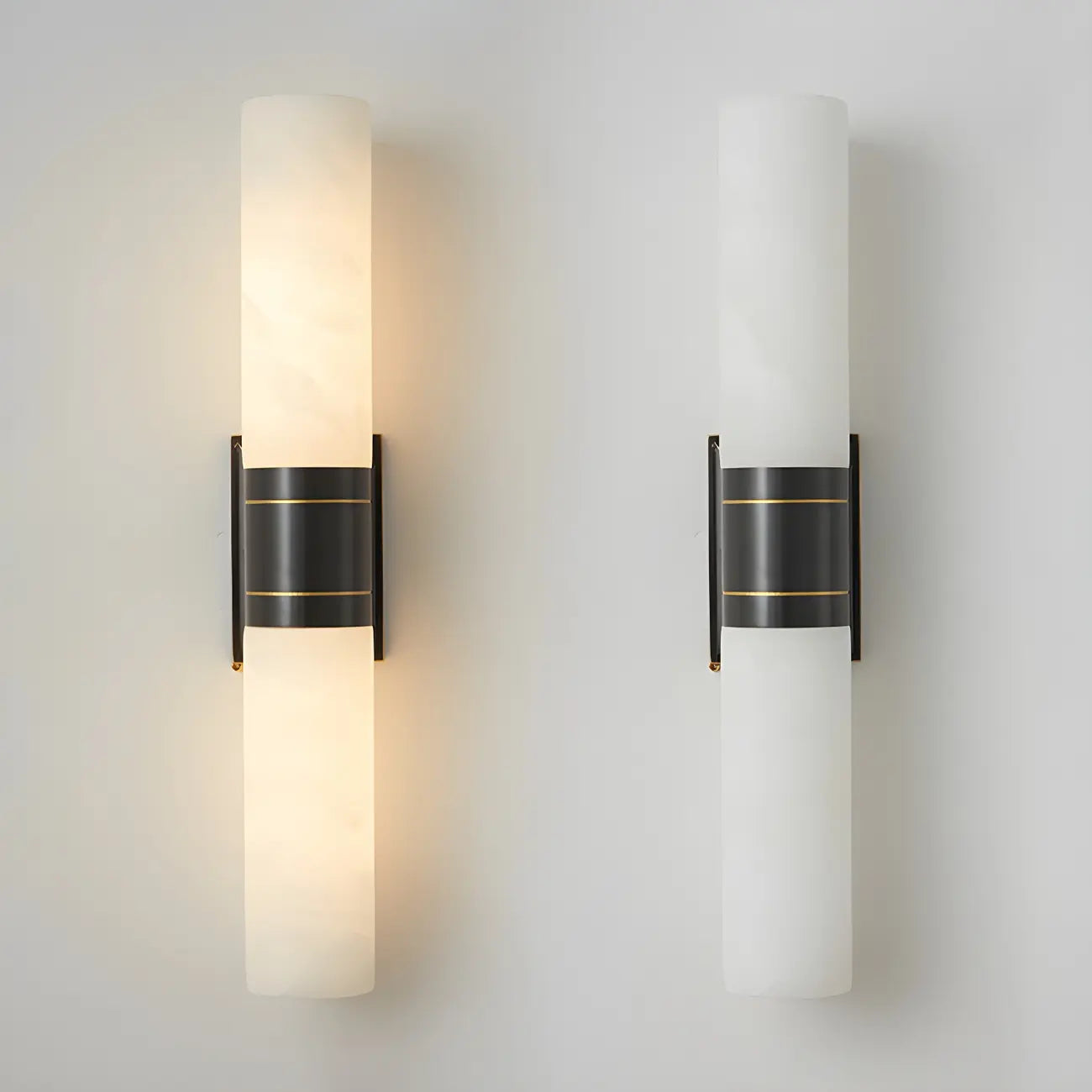Applique murale moderne cylindrique en marbre avec éclairage LED orientable pour chambre