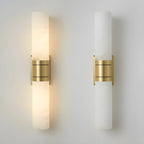 Applique murale moderne cylindrique en marbre avec éclairage LED orientable pour chambre