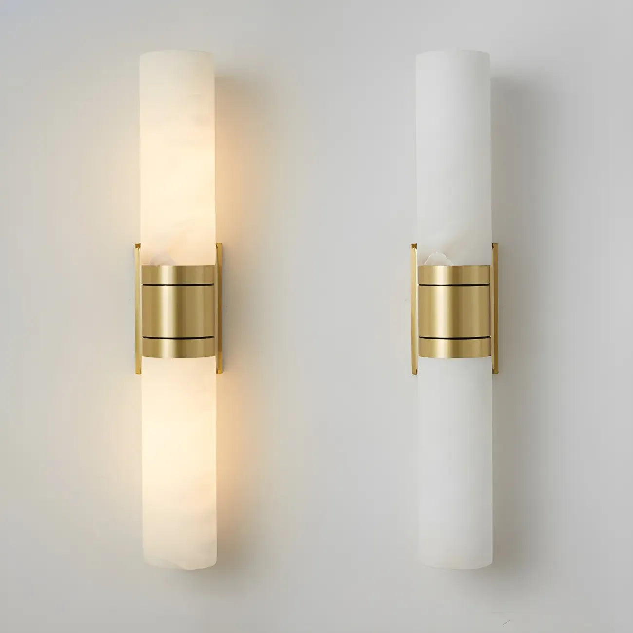 Applique murale moderne cylindrique en marbre avec éclairage LED orientable pour chambre