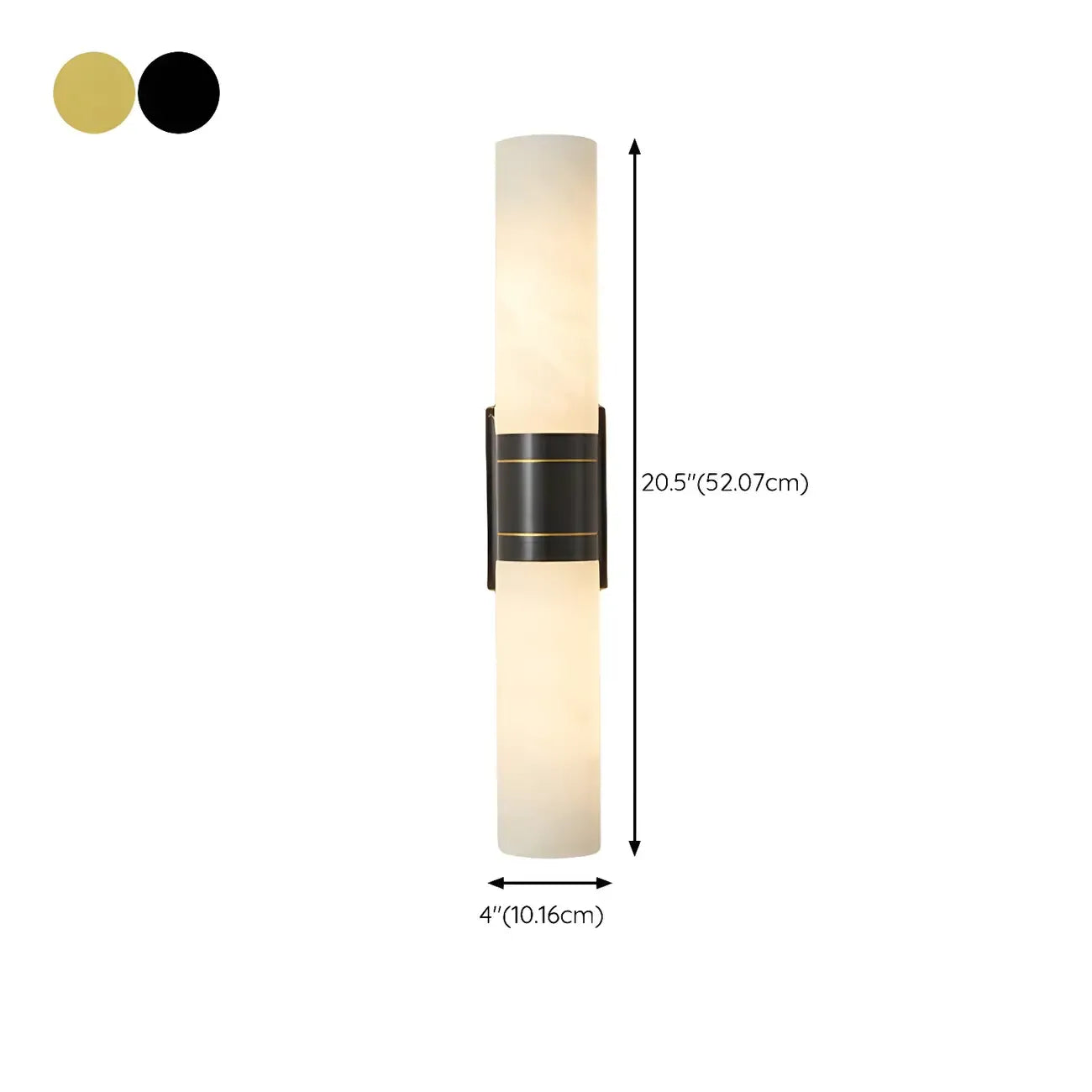 Applique murale moderne cylindrique en marbre avec éclairage LED orientable pour chambre
